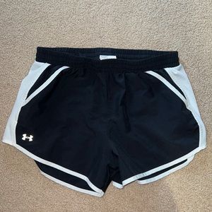 Women’s Under Armour Black and White Athletic Shorts, Size Medium